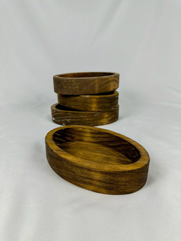 Oval Wood Vessel