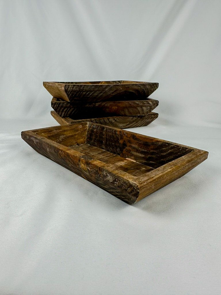 Large Rectangle Wood Vessel
